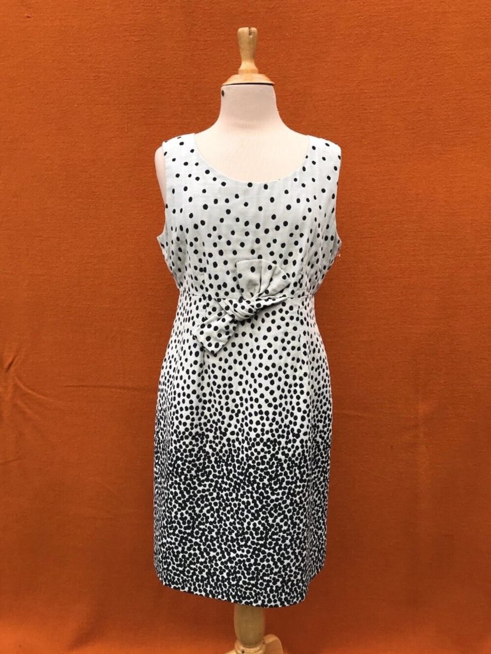 LOFT Mini Dress Women Size 6 Petite Scatter Print Ombre White Black Back Zipper